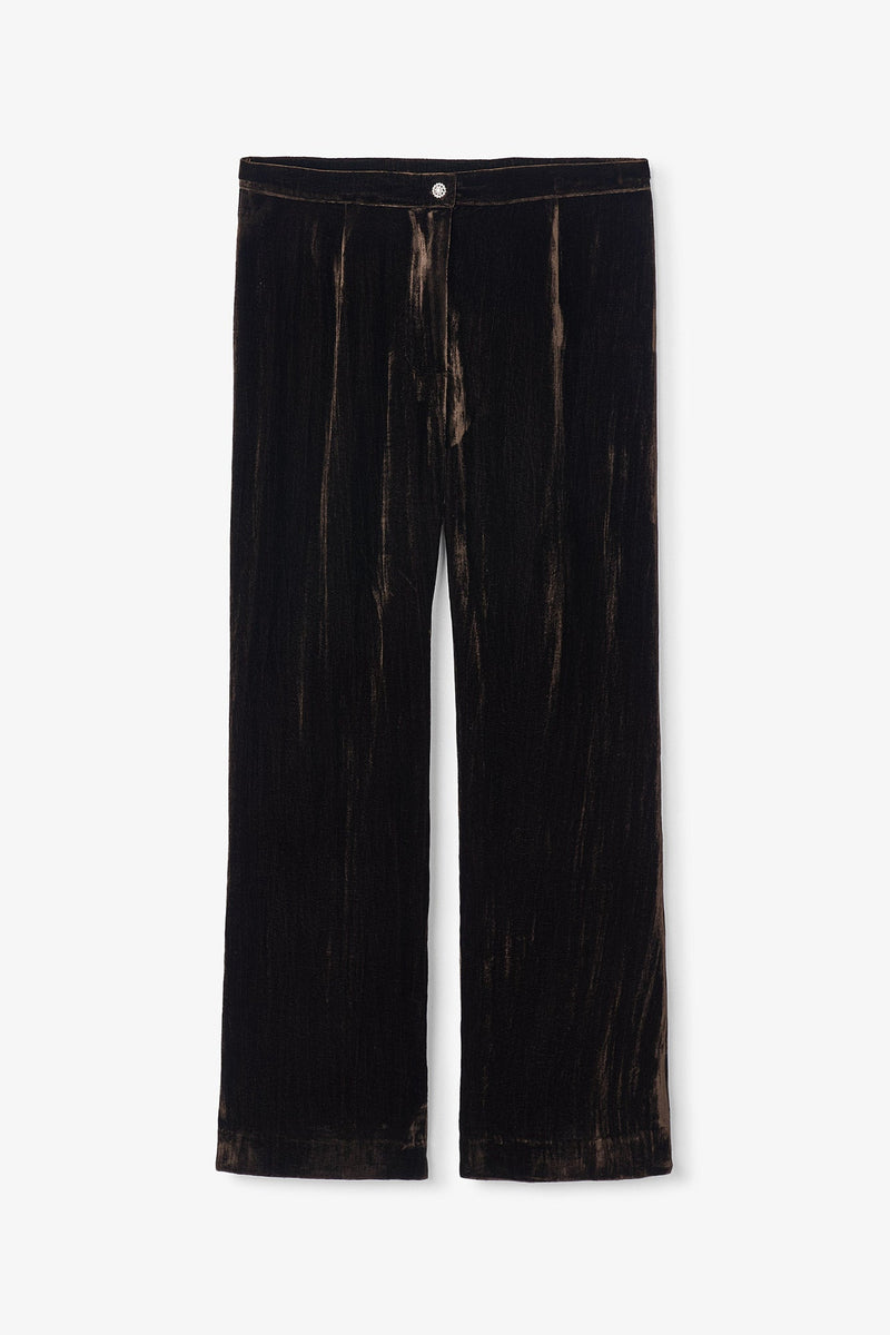 Pantalon Seventies Velours Marron