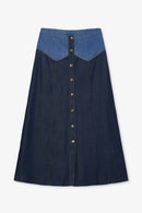 Jupe Catalina Mix Tencel Bleu