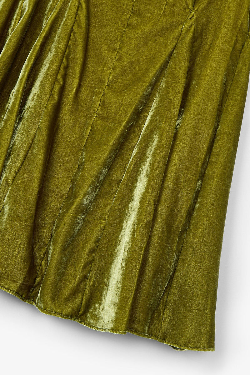 Jupe Japonais Velours Olive
