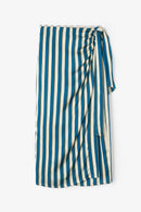 Jupe Portefeuille Rayé Bleu