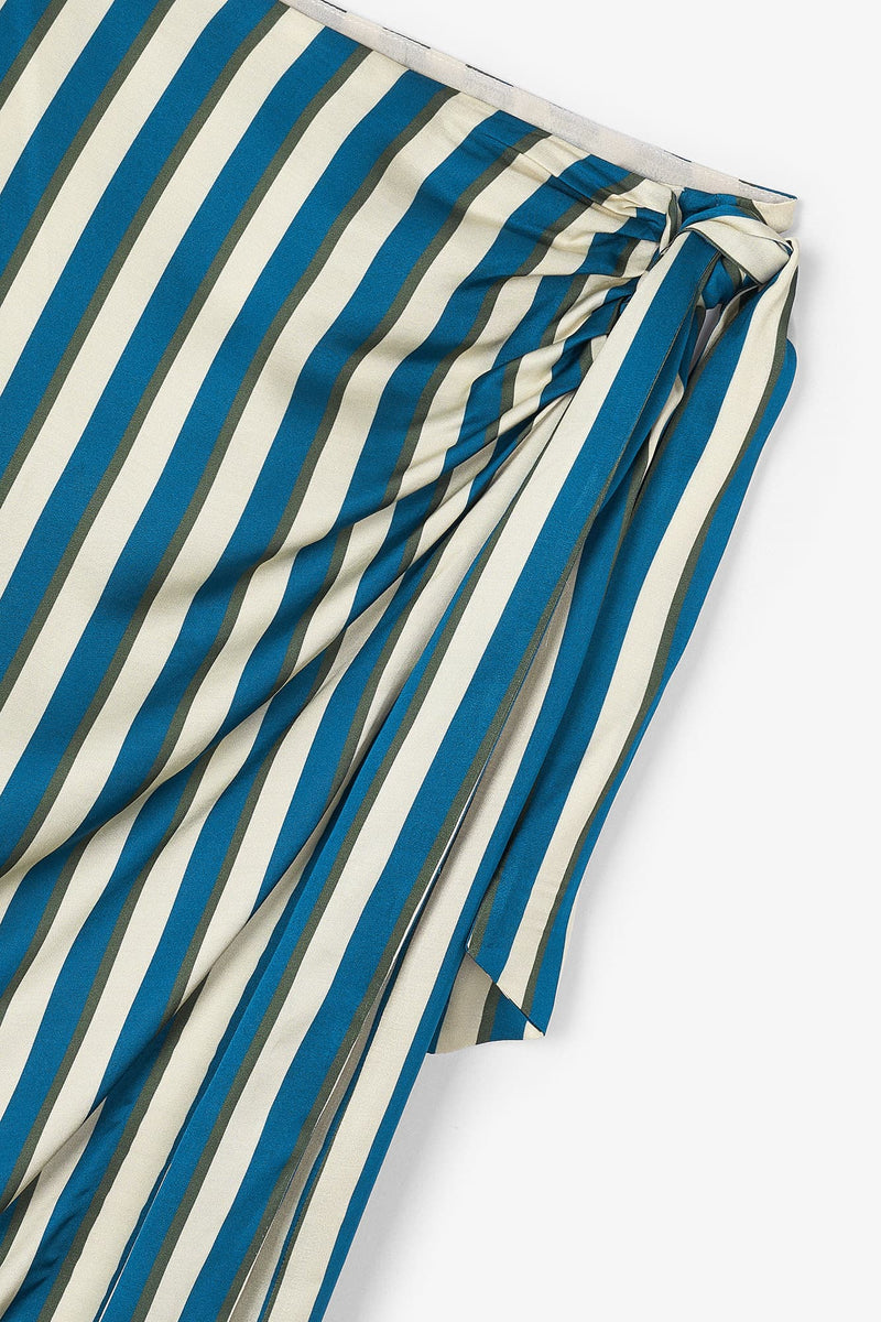 Jupe Portefeuille Rayé Bleu