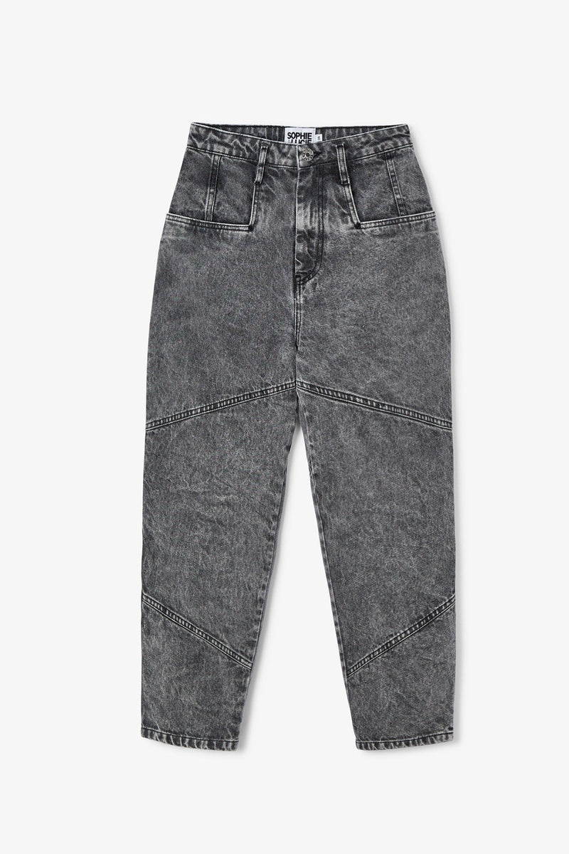 Jean Découpes Bleach Gris
