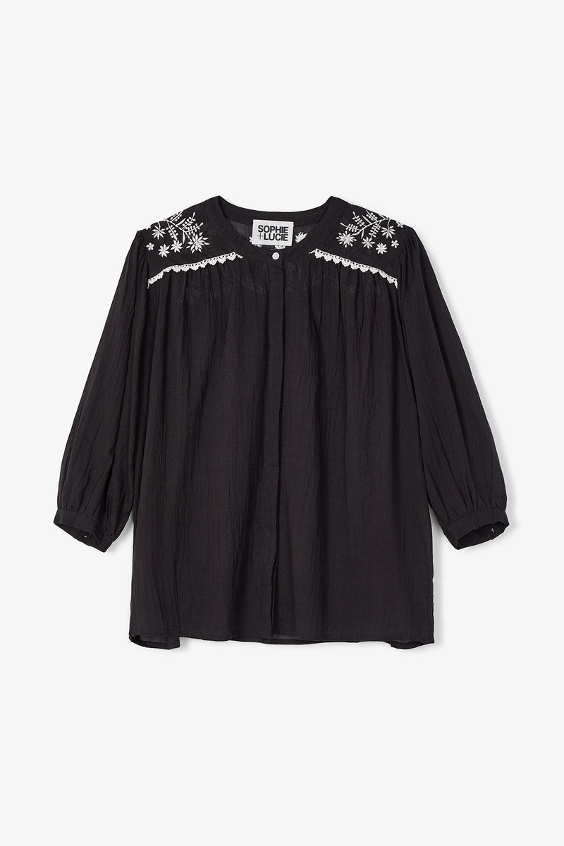 Blouse Mumbai Popeline Noir