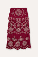 Jupe Bombay Broderie Cerise