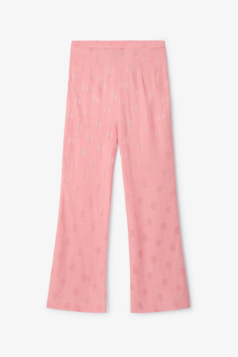 Pantalon Sixties Crop Jacquard Café Rose