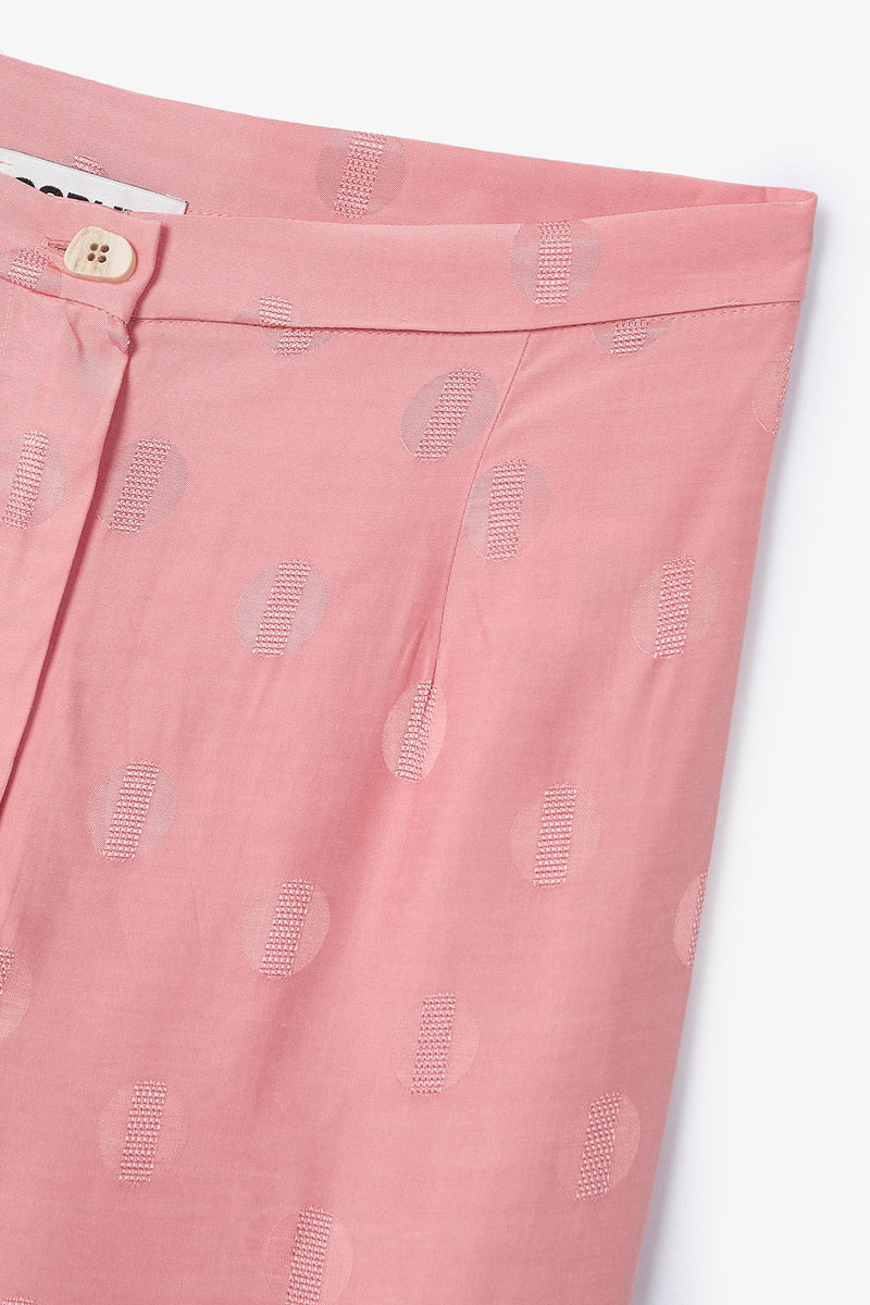 Pantalon Sixties Crop Jacquard Café Rose