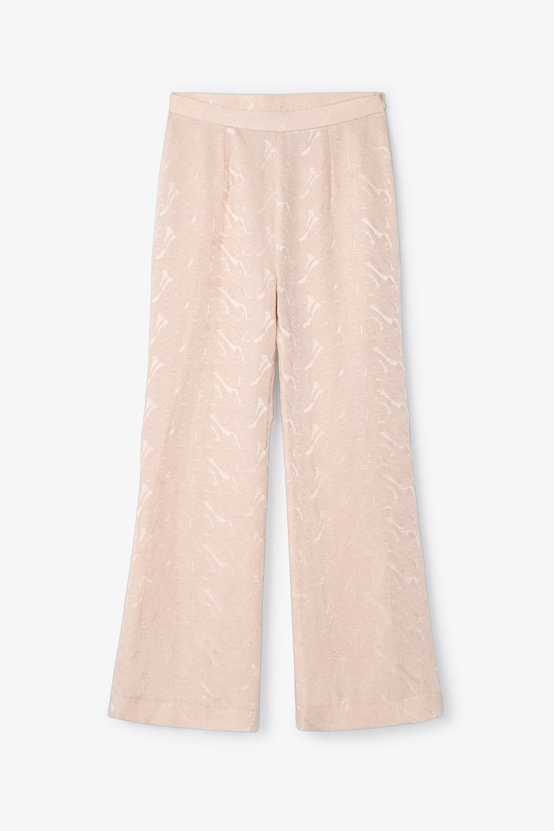 Pantalon Sixties Crop Jacquard Rustique Nude