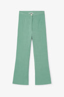 Pantalon Sixties Crop Froissé Bleu Eau