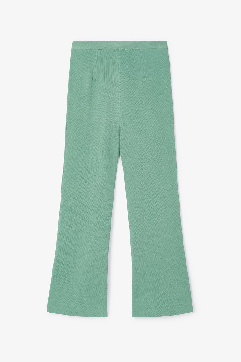 Pantalon Sixties Crop Froissé Bleu Eau