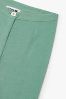 Pantalon Sixties Crop Froissé Bleu Eau