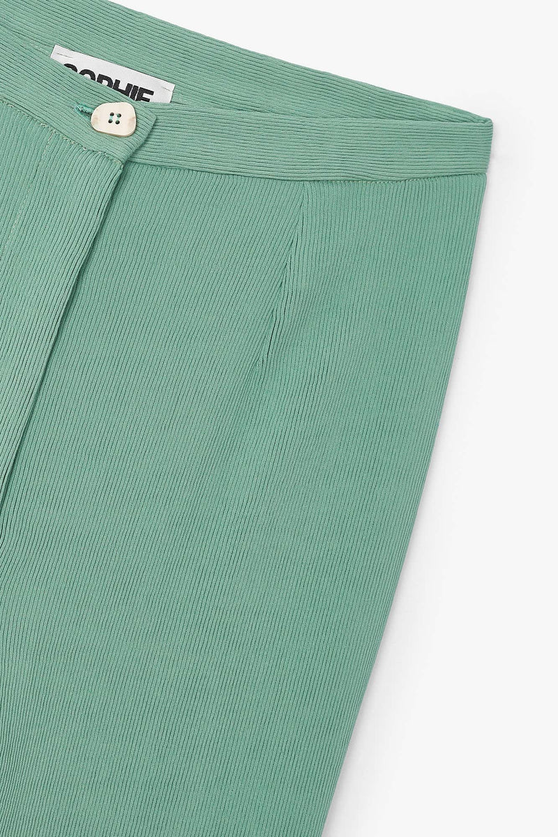 Pantalon Sixties Crop Froissé Bleu Eau