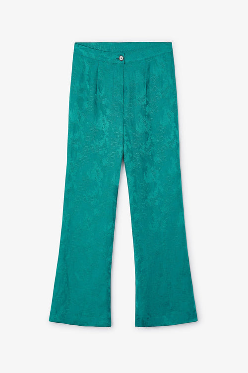 Pantalon Sixties Crop Jacquard Rustique Cobalt