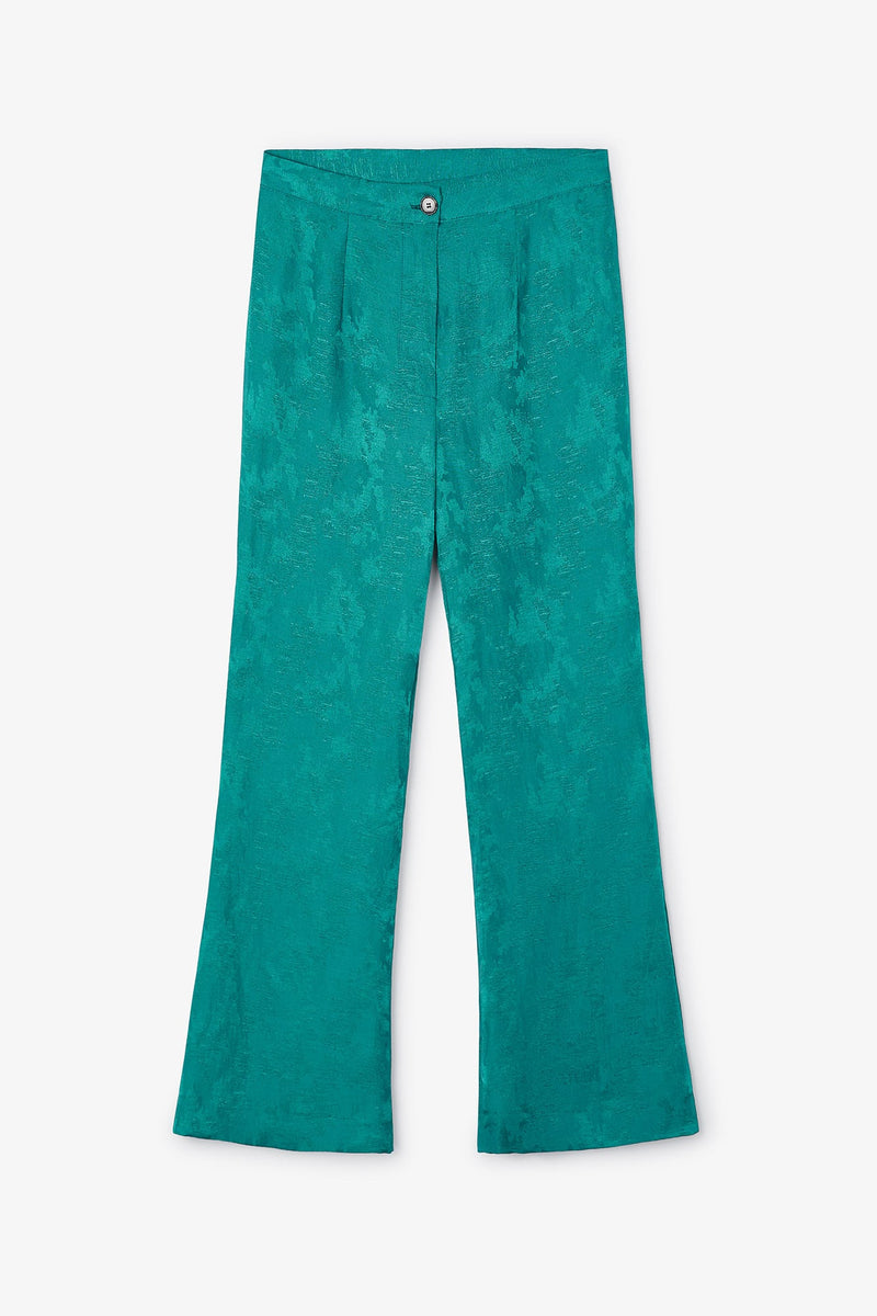Pantalon Sixties Crop Jacquard Rustique Cobalt