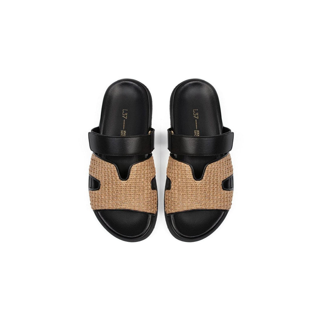 Sandales Ouvertes Not My Problem - Noir Et Marron