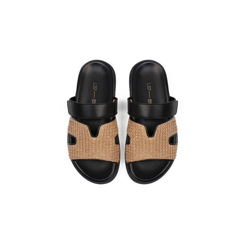 Sandales Ouvertes Not My Problem - Noir Et Marron
