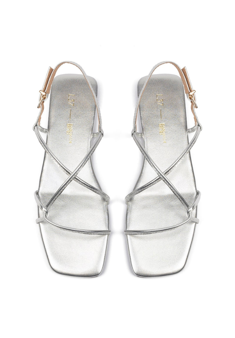 Sandalias azul océano - Plata