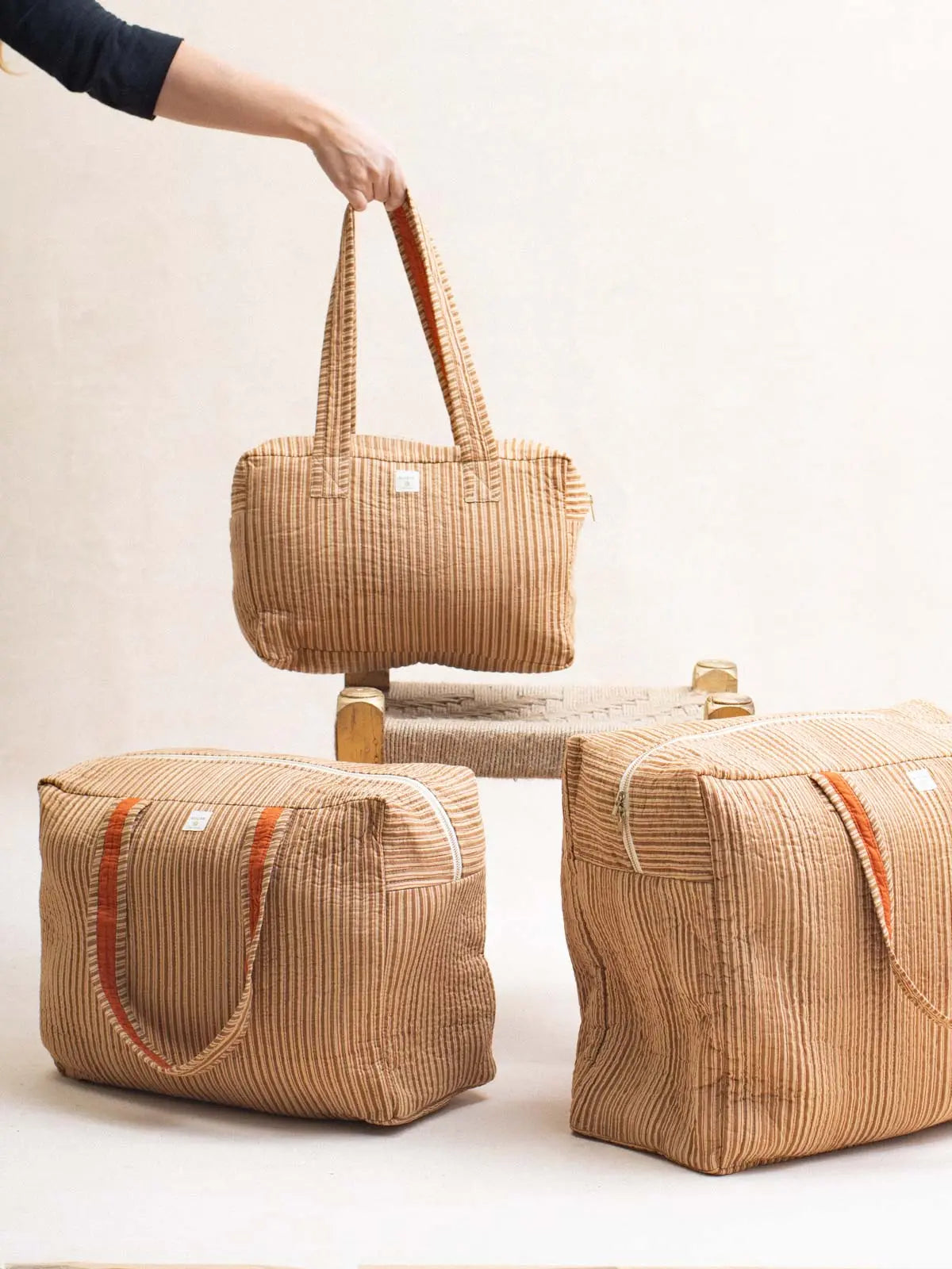 Rayure Noisette - Borsa Trapuntata - 3 Dimensioni