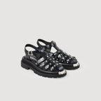 Sandalias Olys Tachonadas De Cuero