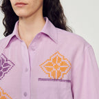 Oversized Embroidered Linen Shirt