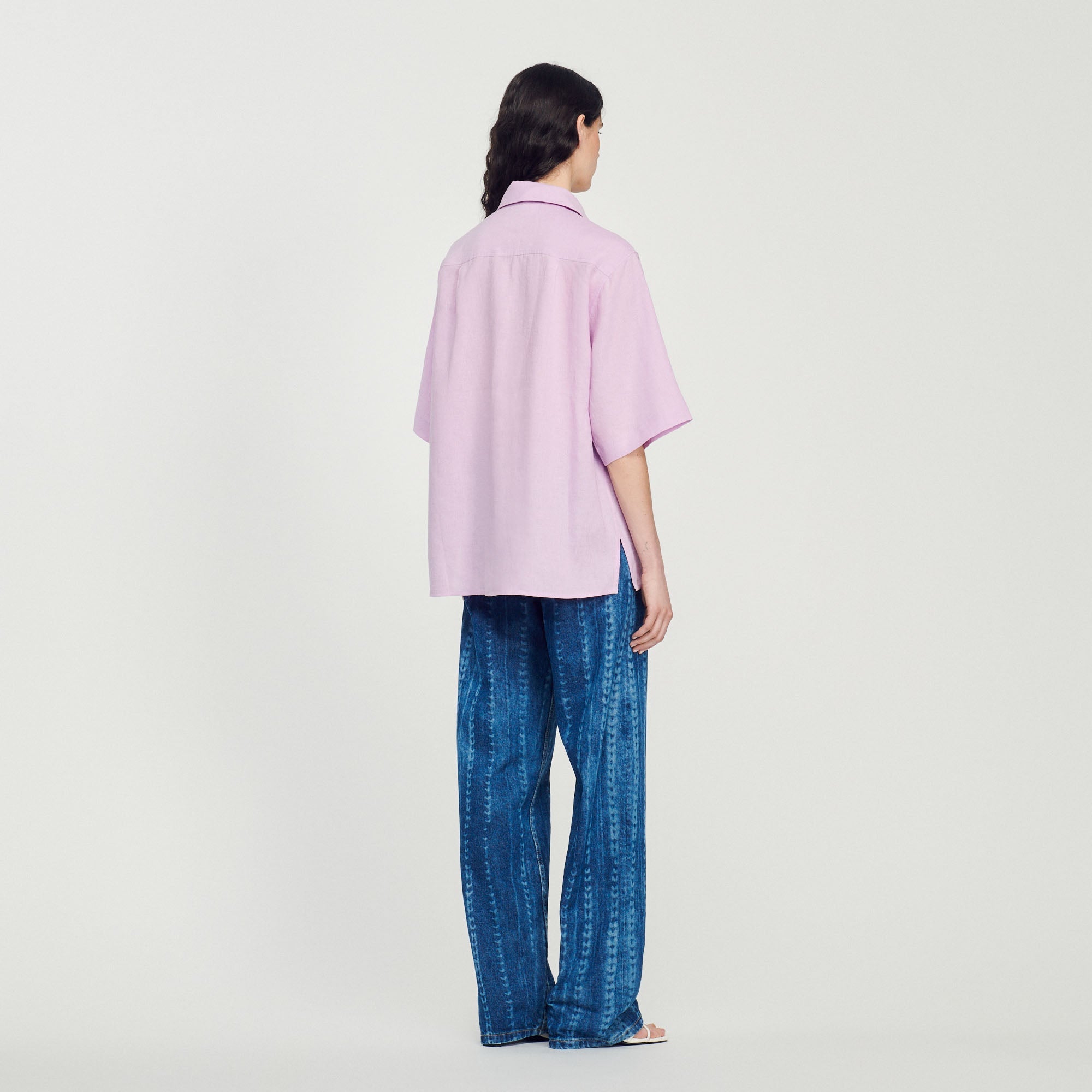Oversized Embroidered Linen Shirt
