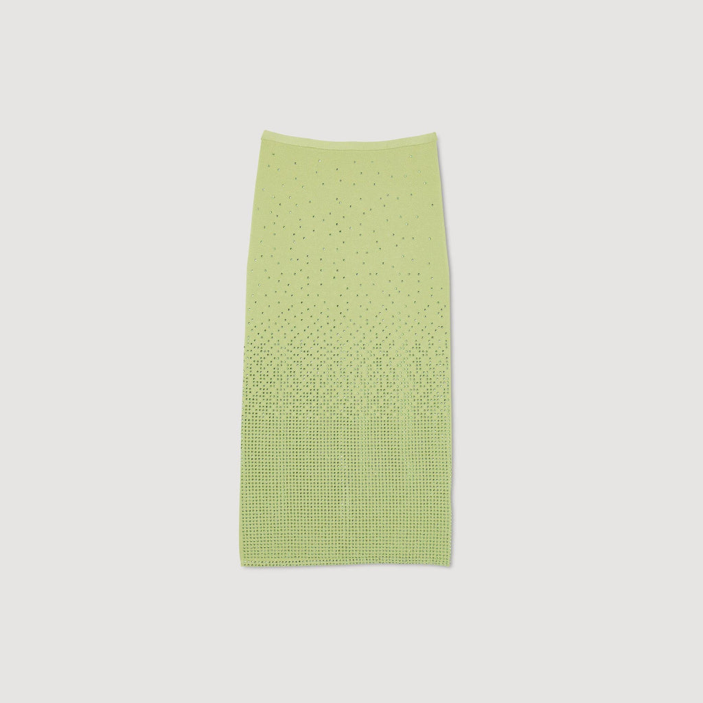 Falda Midi Adornada con Strass