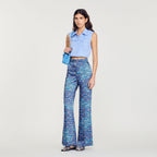 Pantalon Satiné Imprimé Fleuri