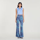 Pantalon Satiné Imprimé Fleuri