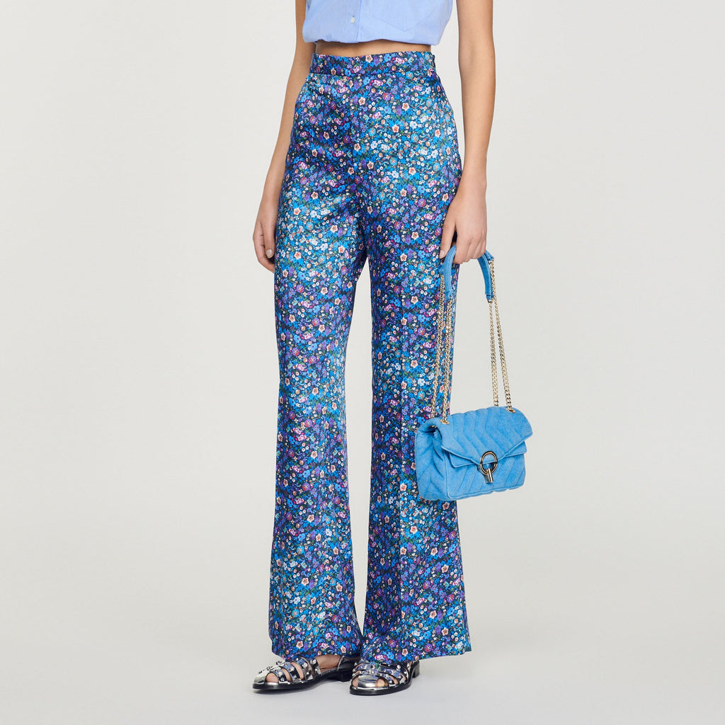 Pantalon Satiné Imprimé Fleuri