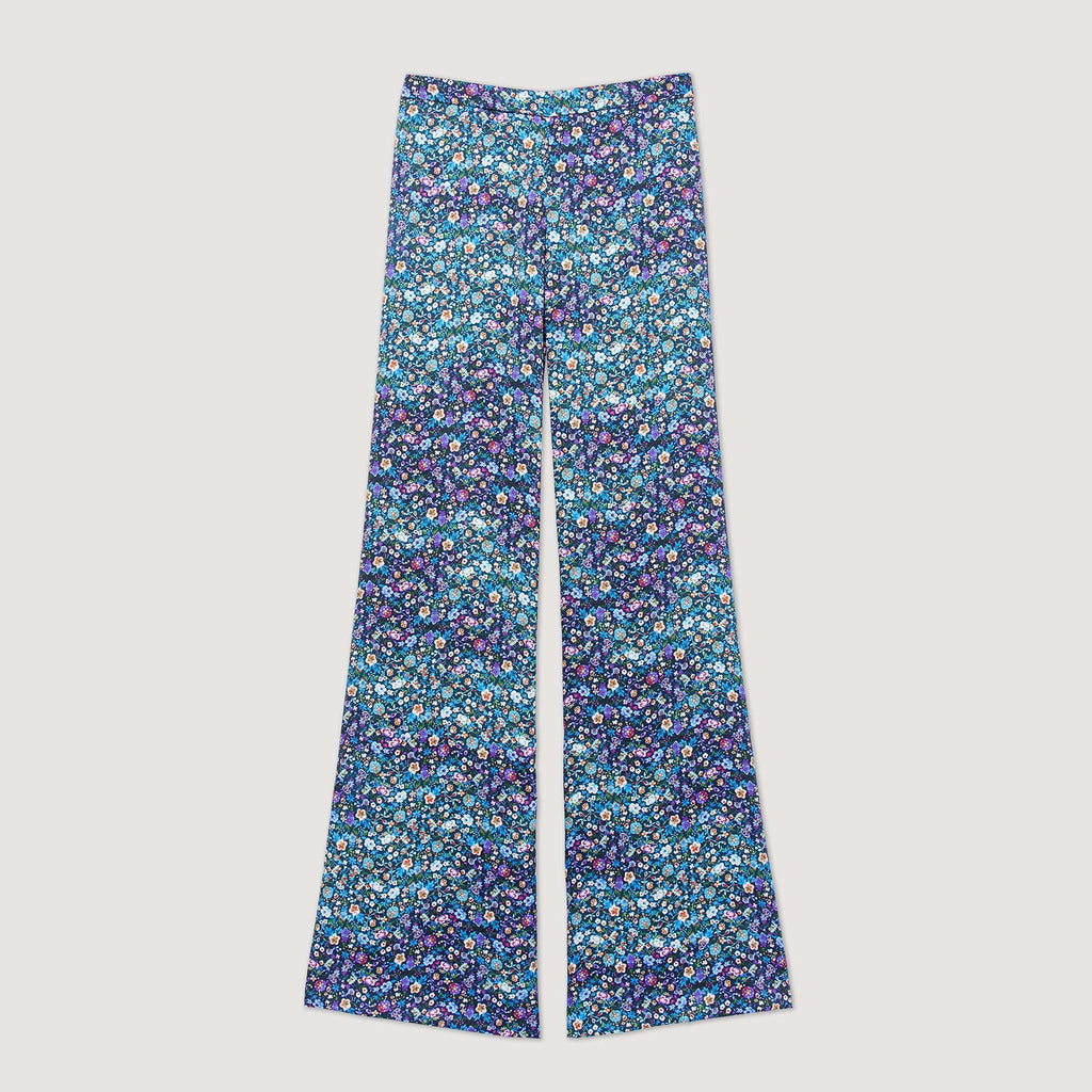 Pantalon Satiné Imprimé Fleuri