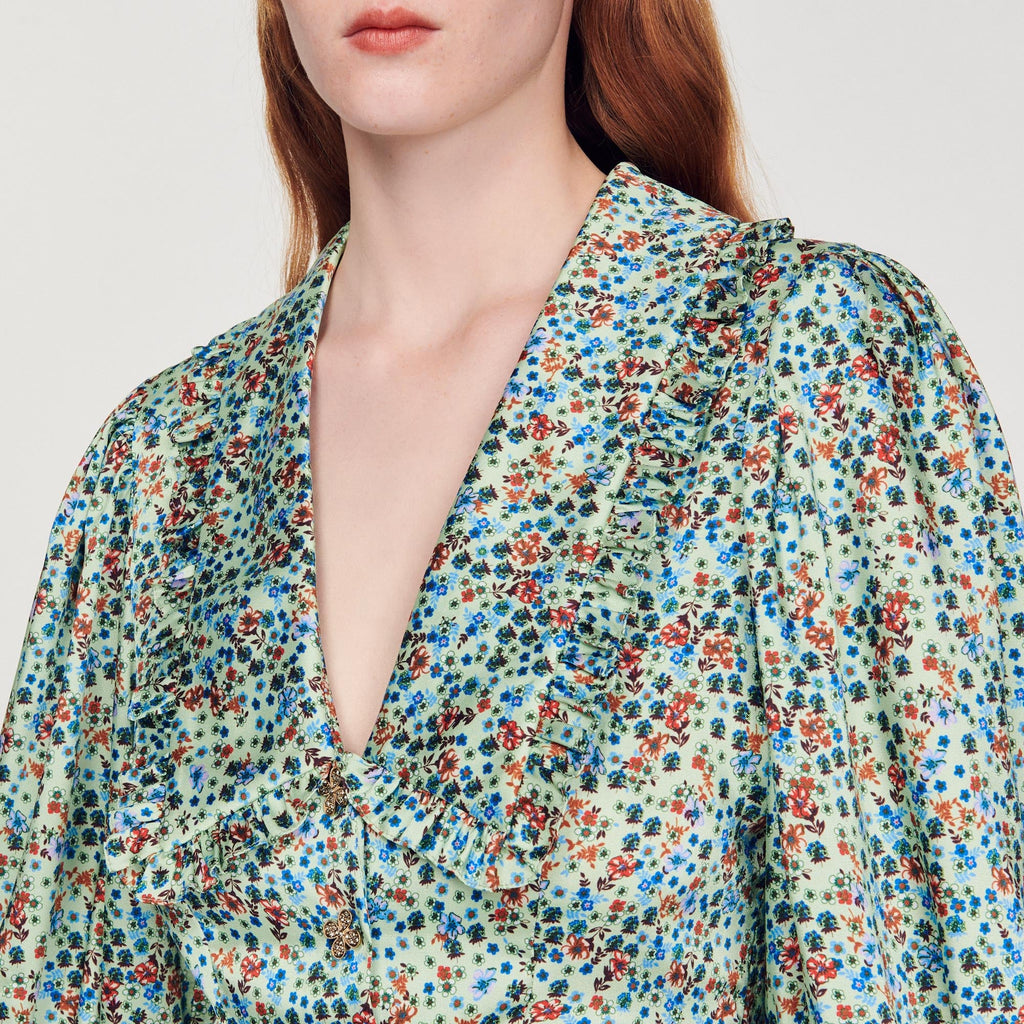 Short Fluid Floral Print Dress