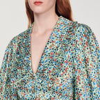 Short Fluid Floral Print Dress