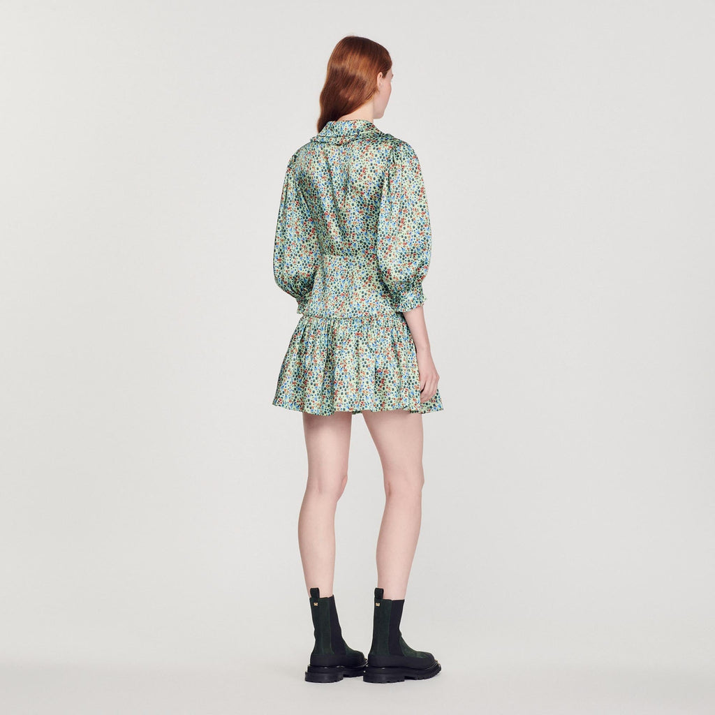 Short Fluid Floral Print Dress