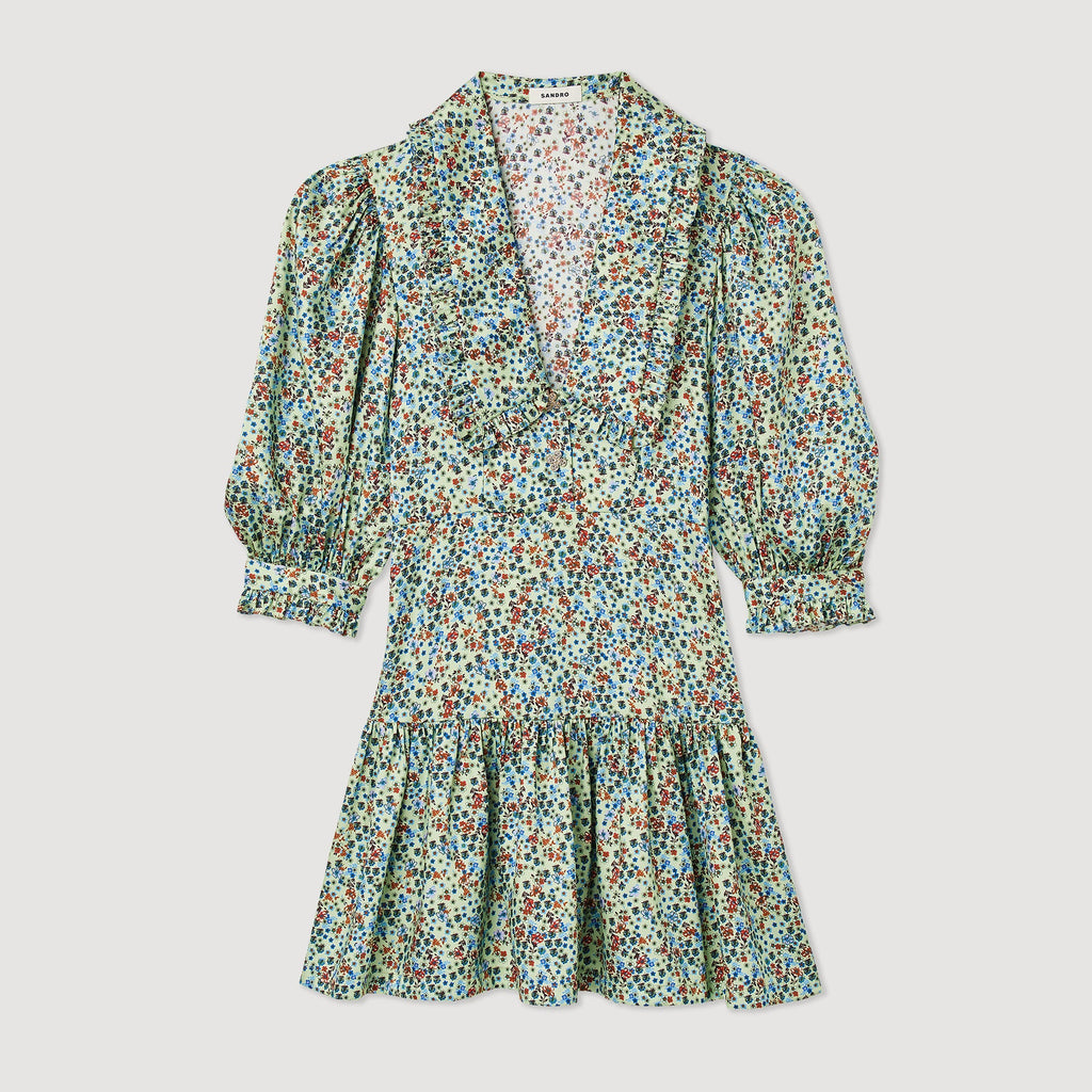 Short Fluid Floral Print Dress