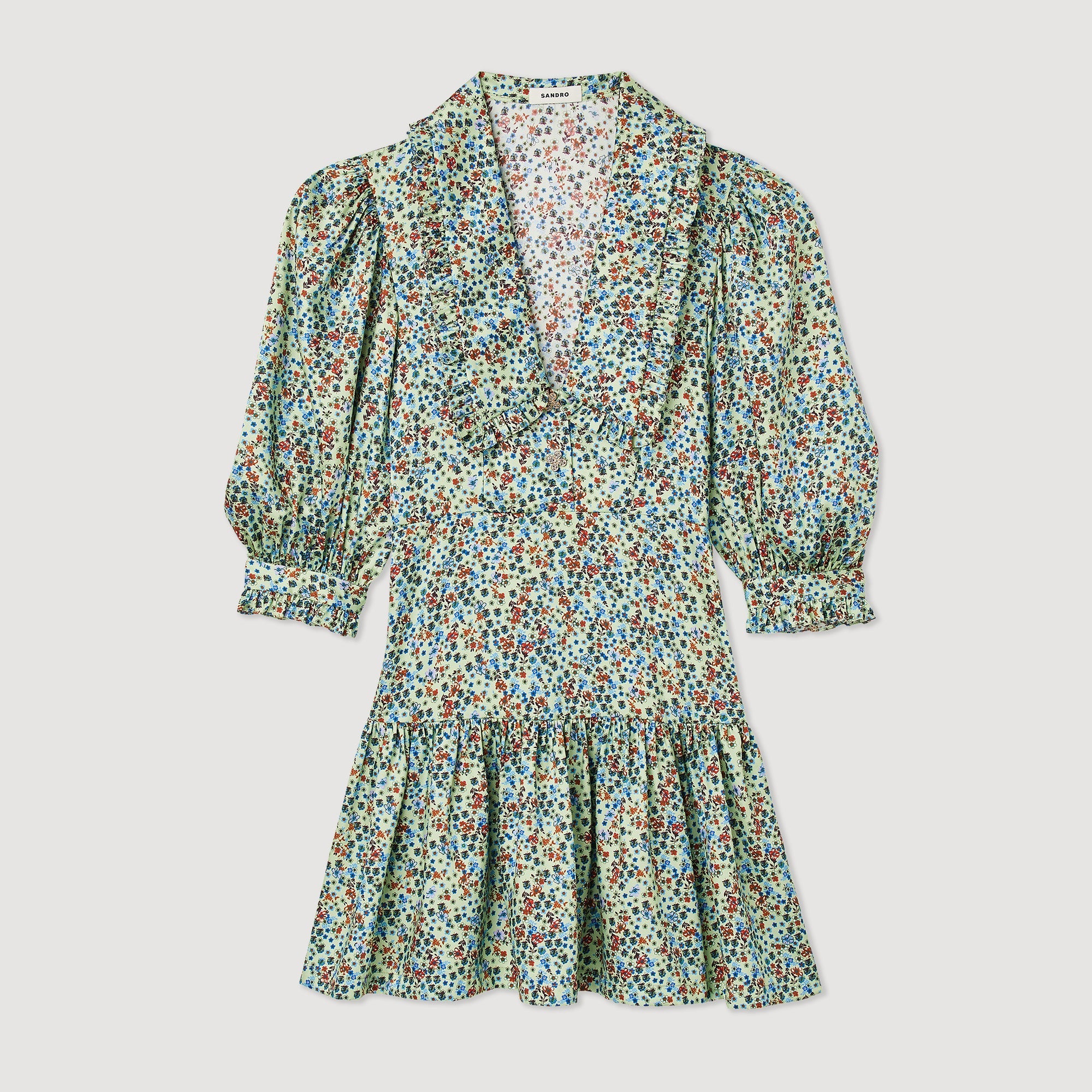 Short Fluid Floral Print Dress