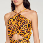 Vestido Largo Estampado Leopardo