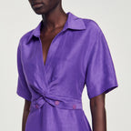Vestido Corto Con Cuello Camisero