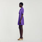 Vestido Corto Con Cuello Camisero