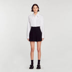 High-Waist Tweed Shorts