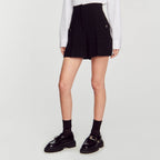 High-Waist Tweed Shorts