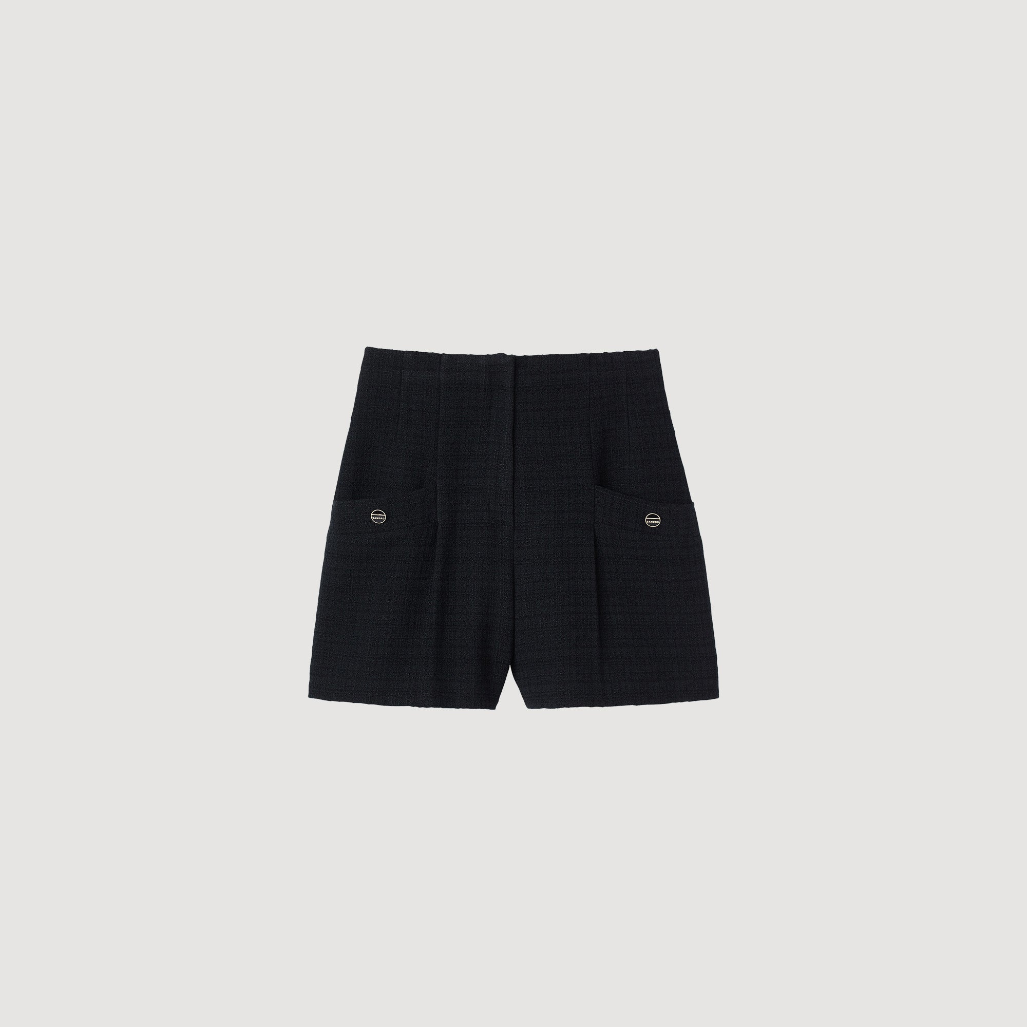 High-Waist Tweed Shorts