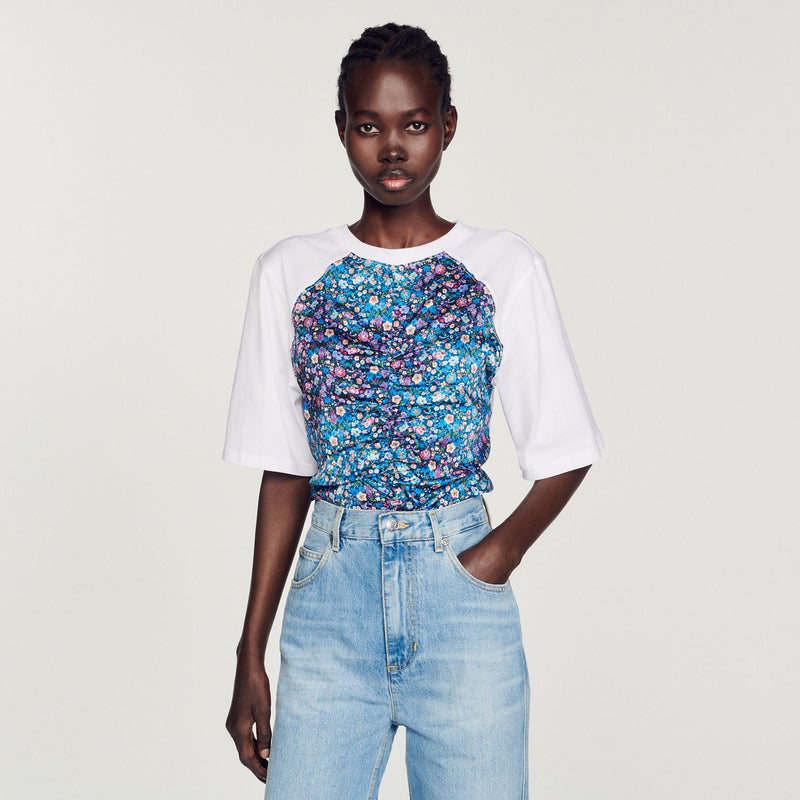 T-Shirt Foulard Ouvert Au Dos