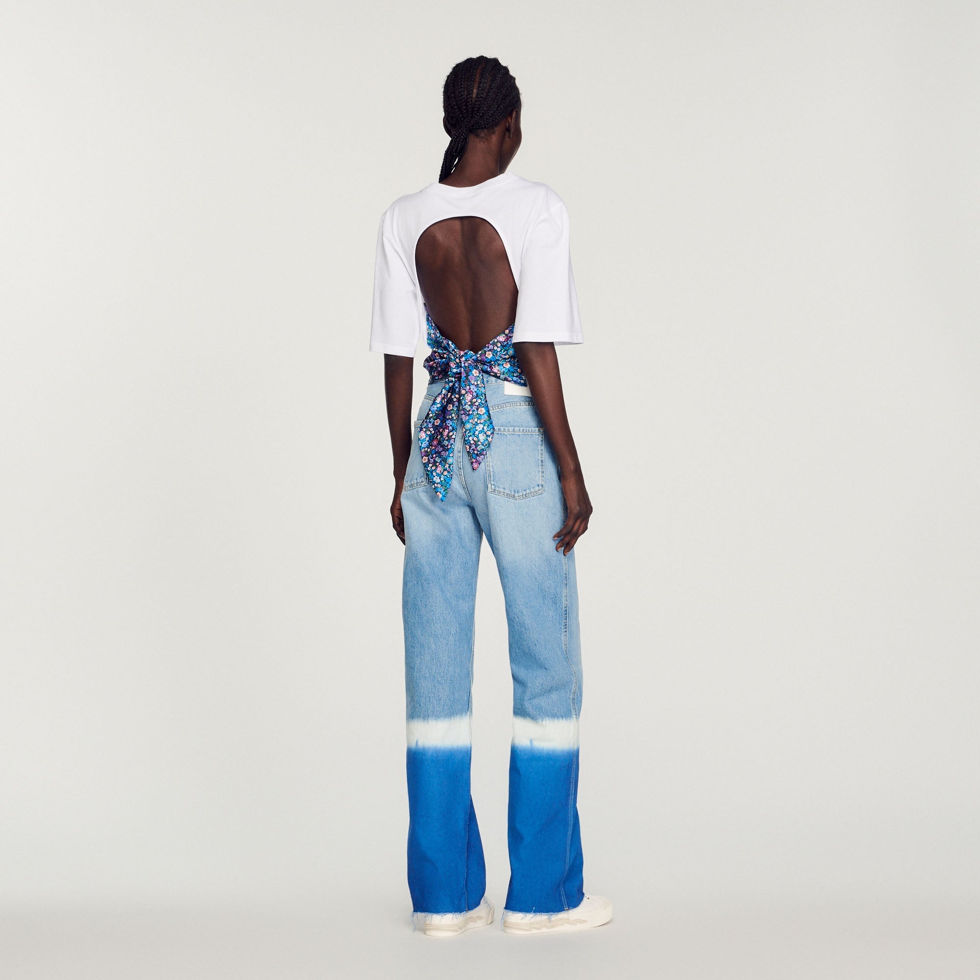Open-Back Scarf T-Shirt