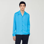 Camisa Fluida Cuello Mao Hombre