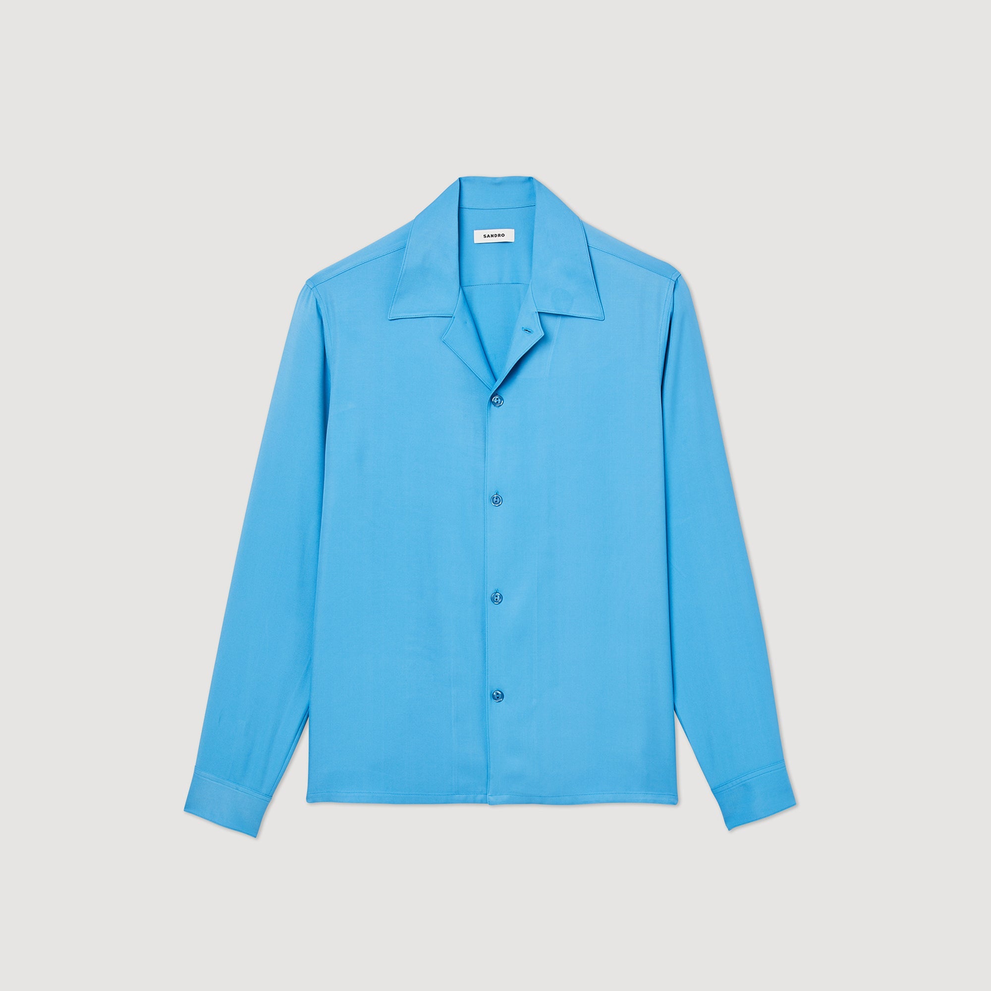 Camisa Fluida Cuello Mao Hombre