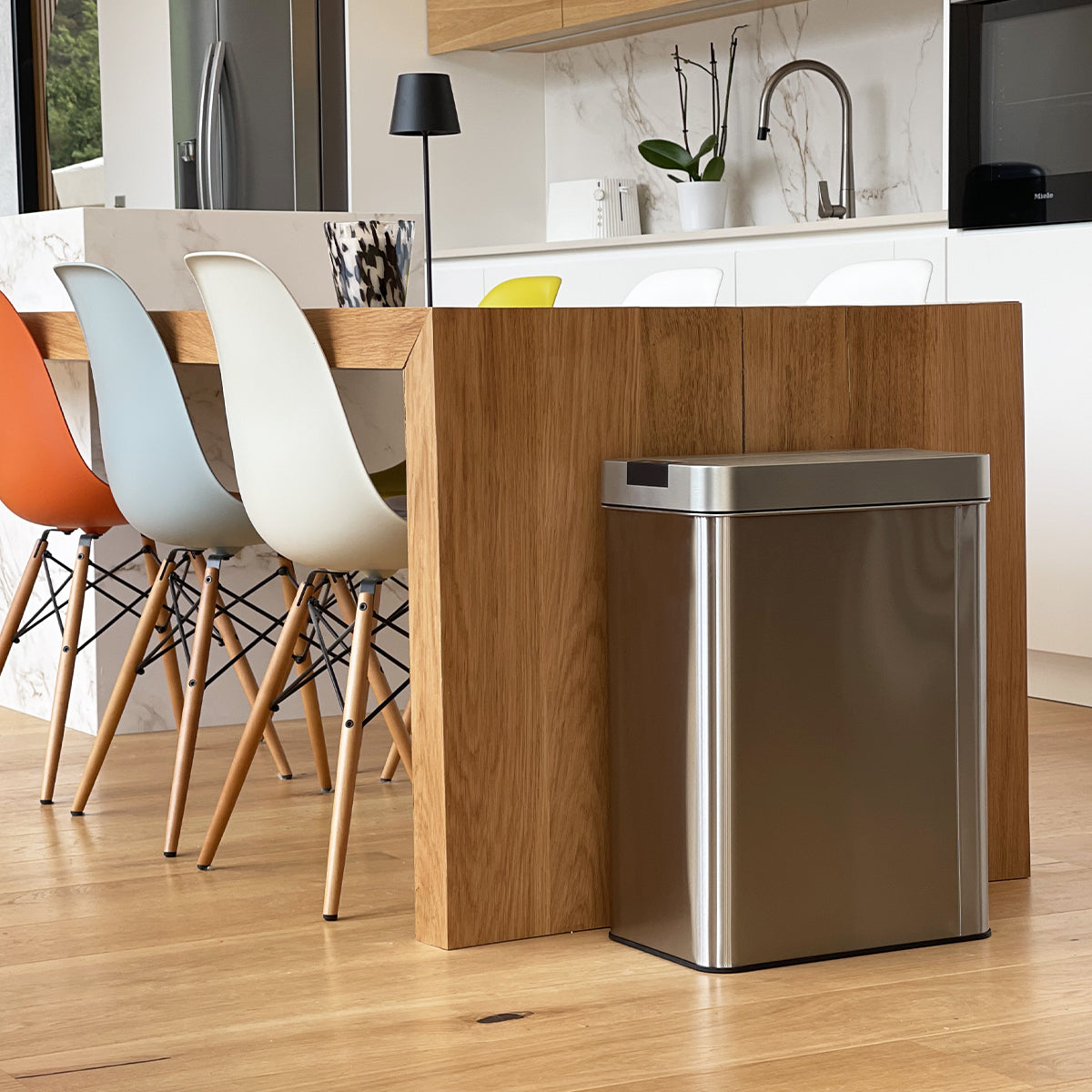 Silverlake Automatic Stainless Steel Trash Can - 90L - Silver