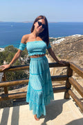Top de esmoquin - Turquesa