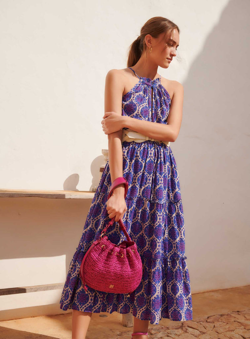 Petite Mendigote - Sauline Raffia bag - Fuchsia