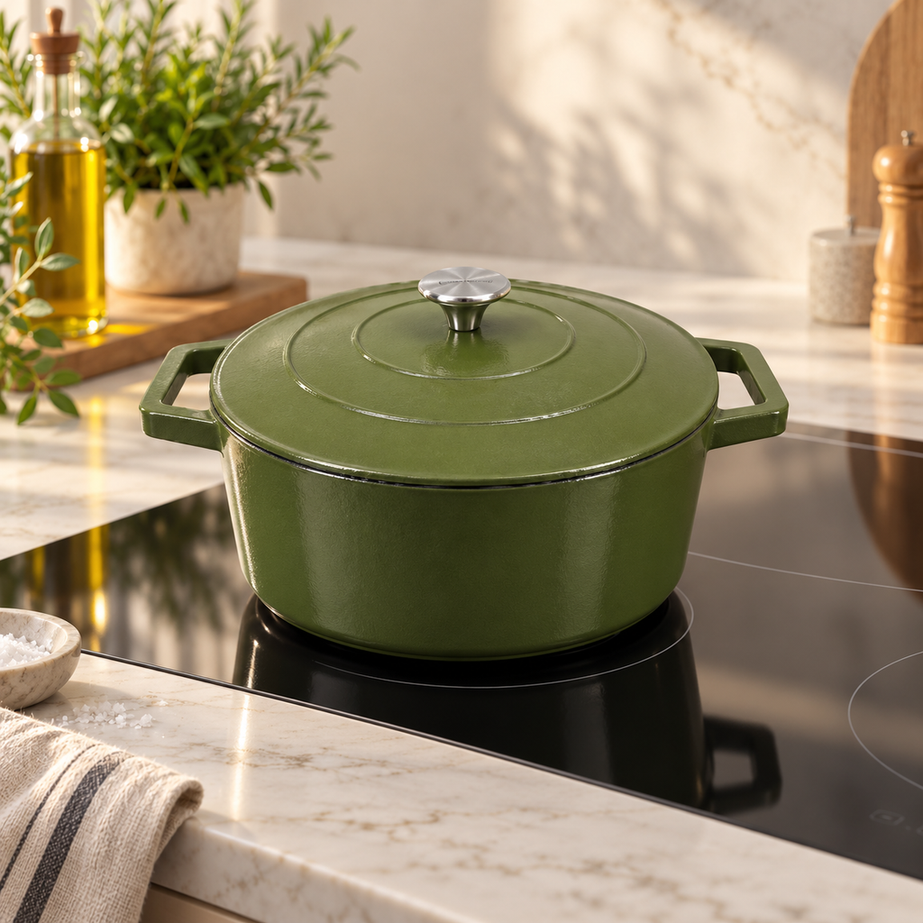Sauter - Cocotte redonda con tapa - Hierro fundido - Verde