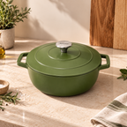 Sauter - Sauteuse Ronde Avec Couvercle - Fonte - Vert