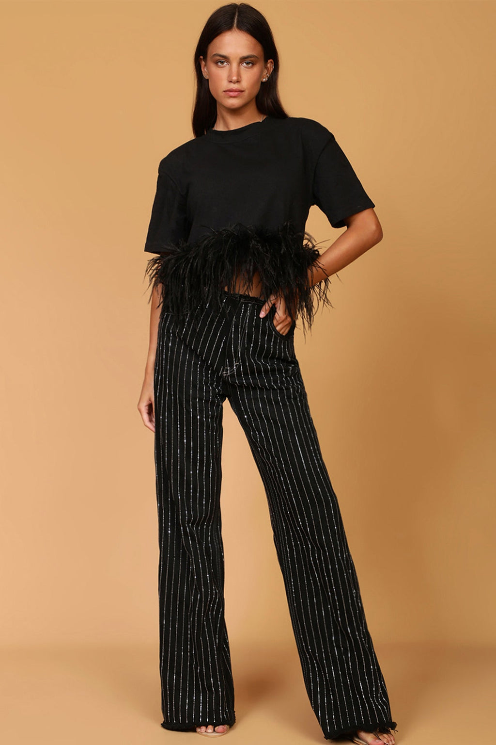 Scarlett Jeans - Black Rhinestones